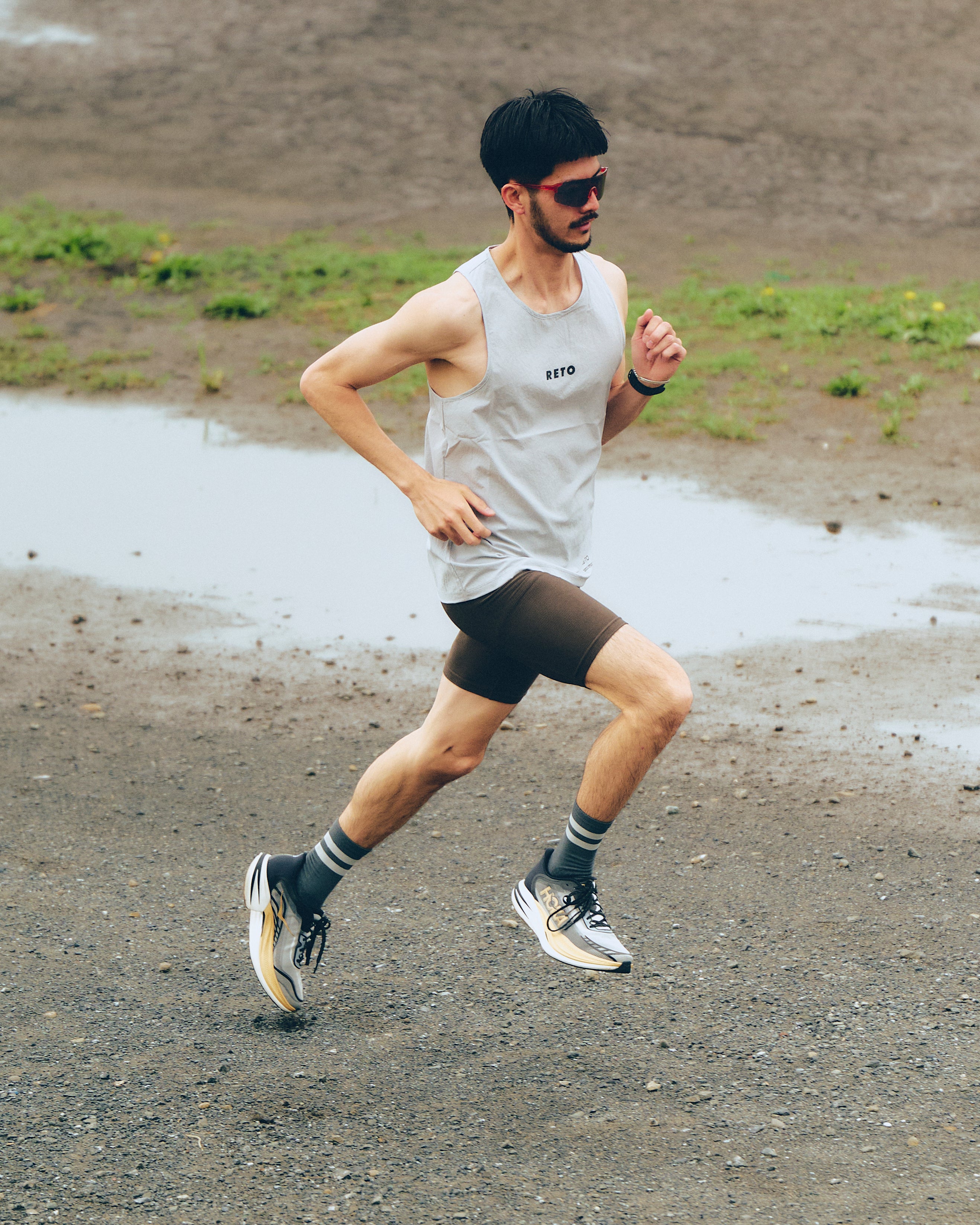 RACE SINGLET grey