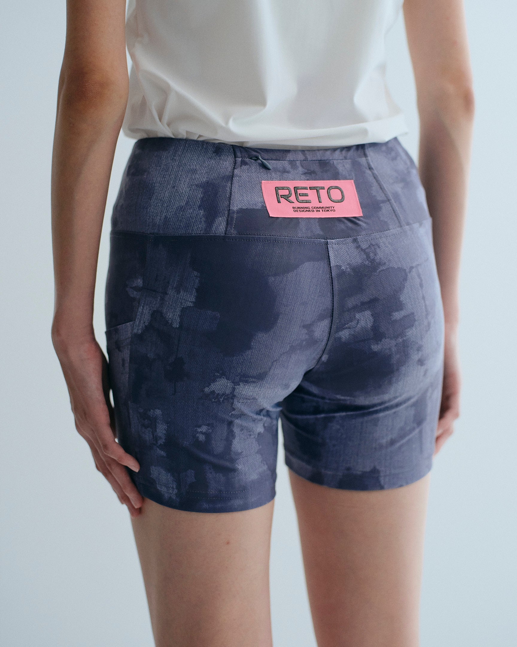 RETO グレー迷彩 L ハーフタイツ HALF TIGHTS W | ウィメンズ ランニング ハーフタイツ RETO